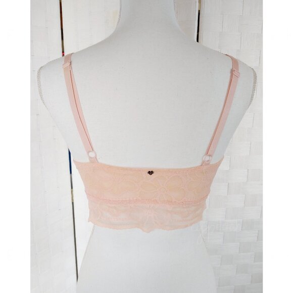 Pink by VS Size M(D-DD) Medallion Lace Bralette Victoria’s Secret Pushup Floral - Picture 12 of 14